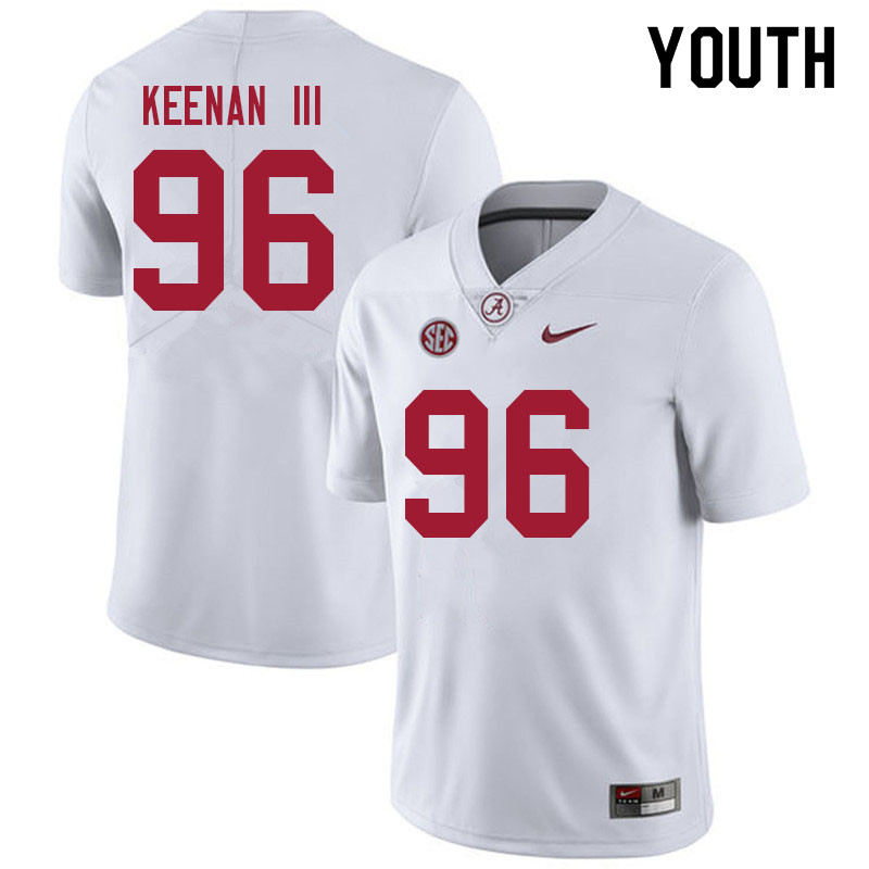 Youth #96 Tim Keenan III Alabama Crimson Tide College Football Jerseys Sale-White
